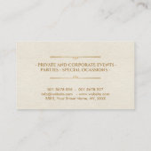 ケータリング – パーソナルシェフ – ラグジュアリーゴールデンオーナメント 名刺 (裏面)