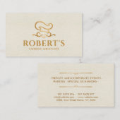 ケータリング – パーソナルシェフ – ラグジュアリーゴールデンオーナメント 名刺 (正面/裏面)