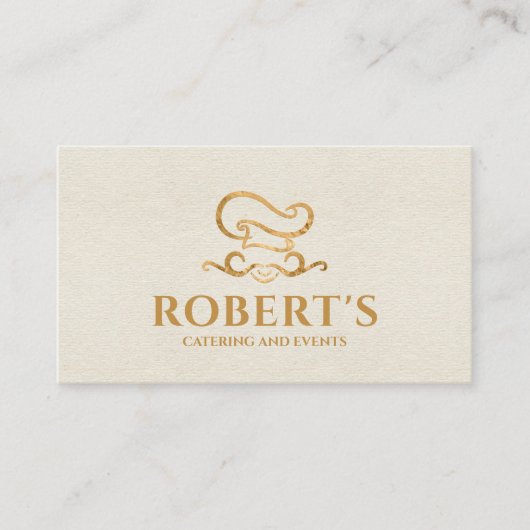 ケータリング – パーソナルシェフ – ラグジュアリーゴールデンオーナメント 名刺 (正面)