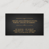 ケータリング – パーソナルシェフ – ラグジュアリーゴールデンオーナメント 名刺 (裏面)