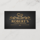 ケータリング – パーソナルシェフ – ラグジュアリーゴールデンオーナメント 名刺 (正面)