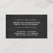 ケータリング – パーソナルシェフ – 黒い木材の上に白 名刺 (裏面)