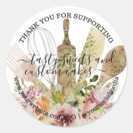 ケータリング レストラン キッチン ナチュラル ユーカリ フラワー ラウンドシール