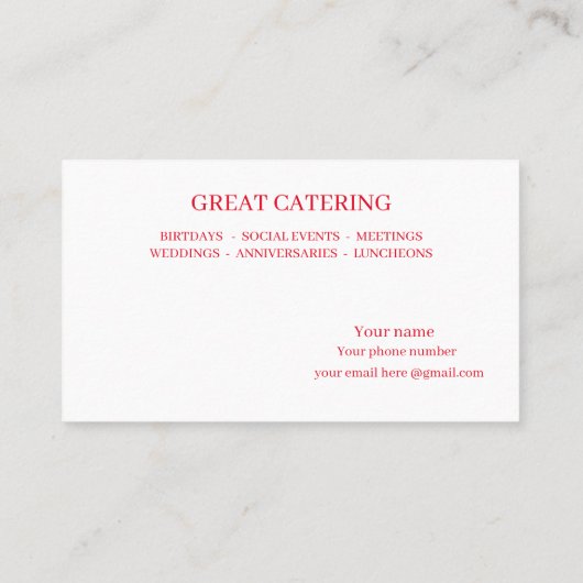 ケータリング 名刺 (裏面)