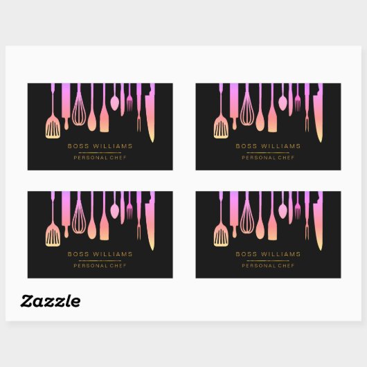 ケータリング 専属シェフ キッチン用品 長方形シール (シート)