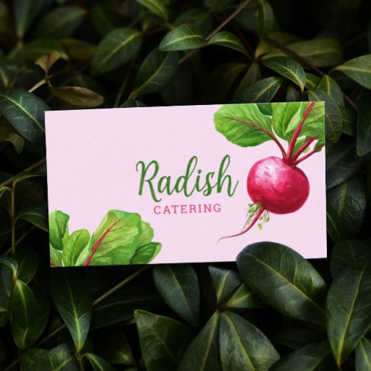 ケーターシェフモダンピンクと緑の水色 名刺