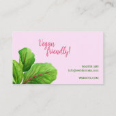 ケーターシェフモダンピンクと緑の水色 名刺 (裏面)