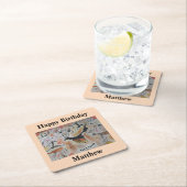 ケーブアート抽象芸術誕生日 スクエアペーパーコースター (インサイチュ)