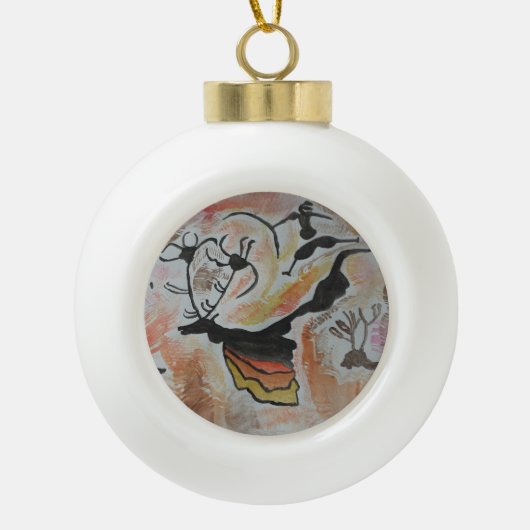 ケーブアート抽象芸術 セラミックボールオーナメント (正面)