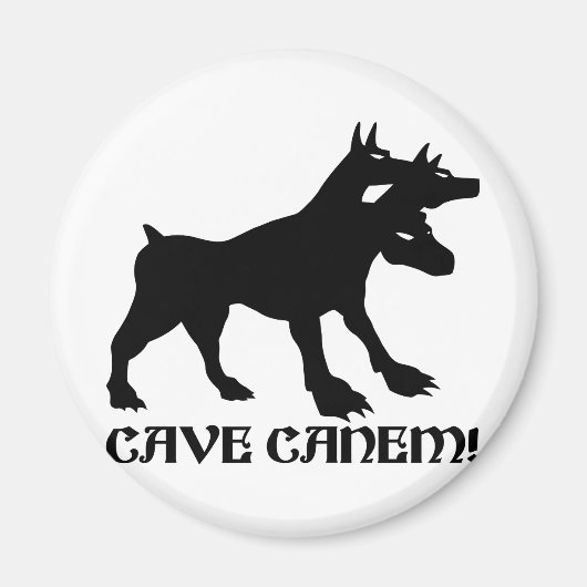ケーブカネム – 犬のラテン語に注意 マグネット (正面)