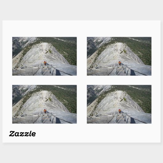 ケーブルから見下ろすハーフドーム – Yosemite 長方形シール (シート)