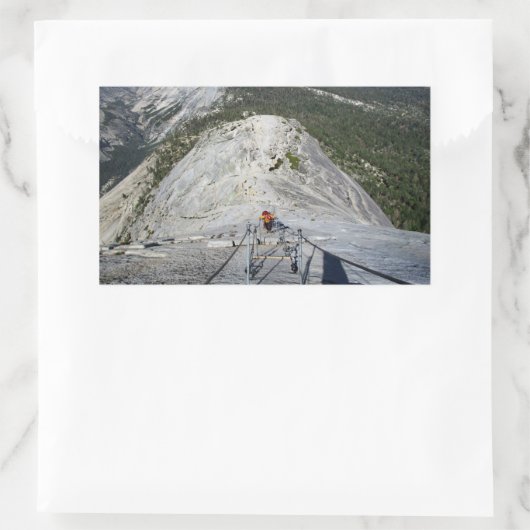 ケーブルから見下ろすハーフドーム – Yosemite 長方形シール (バッグ)
