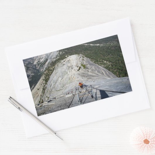 ケーブルから見下ろすハーフドーム – Yosemite 長方形シール (封筒)