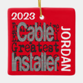 ケーブルインストーラの異常カスタム セラミックオーナメント (正面)