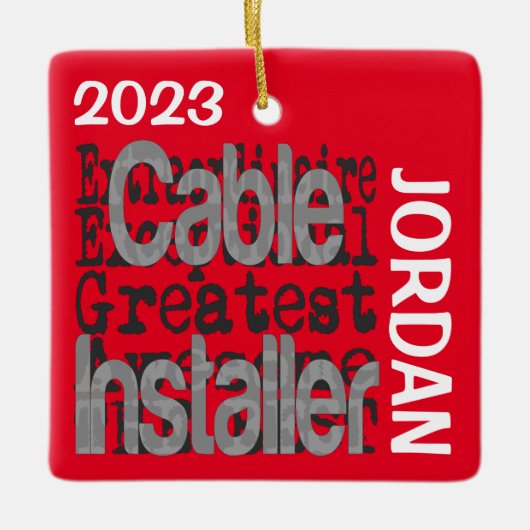 ケーブルインストーラの異常カスタム セラミックオーナメント (正面)