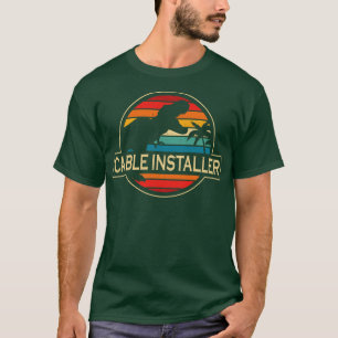 ケーブルインストーラ恐竜 Tシャツ