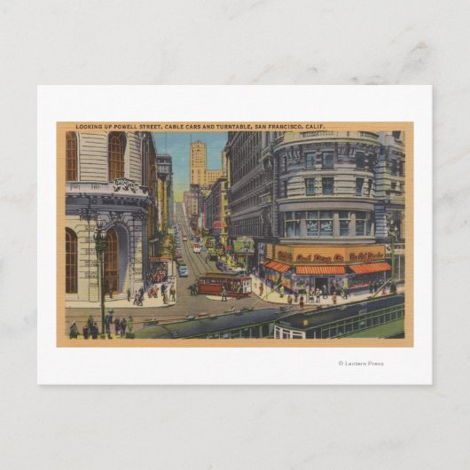 ケーブルカー市場とパウエル通り ポストカード (正面)