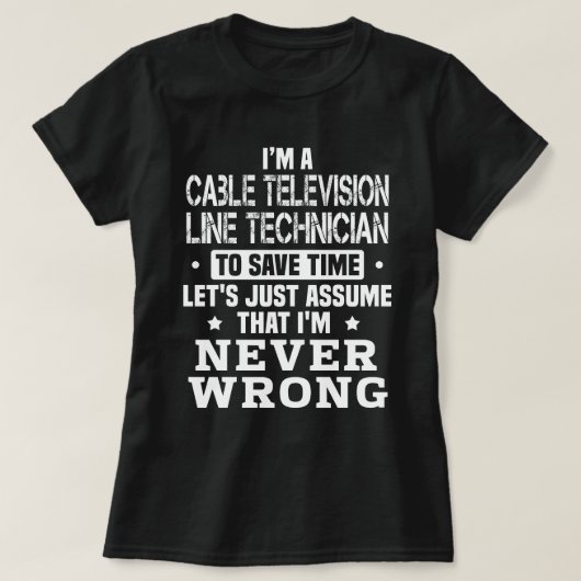 ケーブルテレビ線技術者 Tシャツ (デザイン正面)