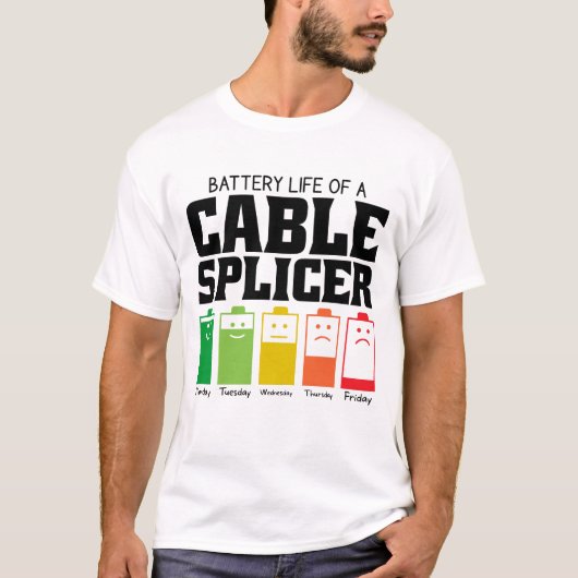 ケーブル接続器の電池寿命 Tシャツ (正面)