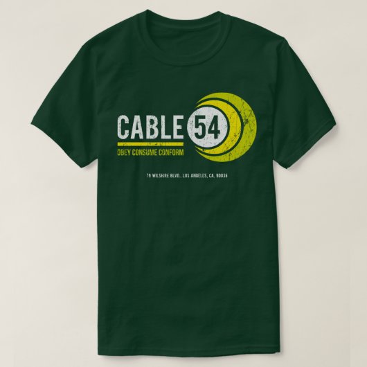 ケーブル54擦り切れたルック Tシャツ (デザイン正面)
