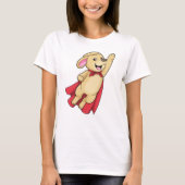 ケープとスーパーヒーローとしての犬 Tシャツ (正面)