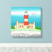 ケープアグルハスライトハウス キャンバスプリント (インサイチュ (ウッドフロア))