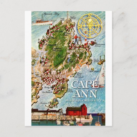 ケープアンマサチューセッツヴィンテージはがき ポストカード (正面)