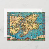 ケープアン図解入りの、写真付きの地図はがき ポストカード (正面/裏面)