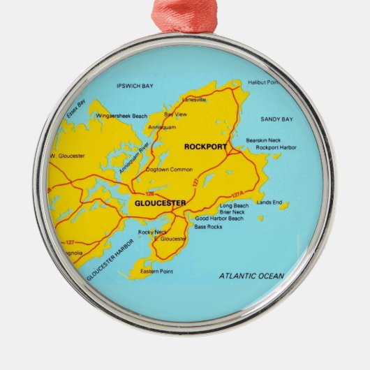 ケープアン グローセスター地図 メタルオーナメント (正面)