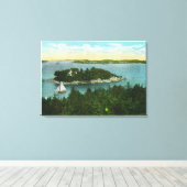 ケープエリザベスビューオブツーライトハウス キャンバスプリント (インサイチュ (ウッドフロア))