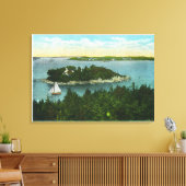 ケープエリザベスビューオブツーライトハウス キャンバスプリント (インサイチュ (リビング))