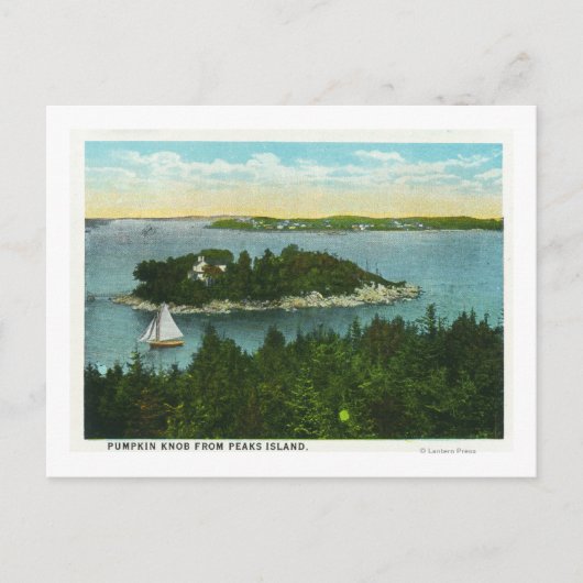 ケープエリザベスビューオブツーライトハウス ポストカード (正面)