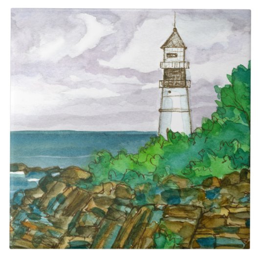 ケープエリザベスメインポートランドヘッドライト タイル (正面)