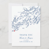 ケープエリザベス結婚メインズフラットサンキューカード サンキューカード (正面)