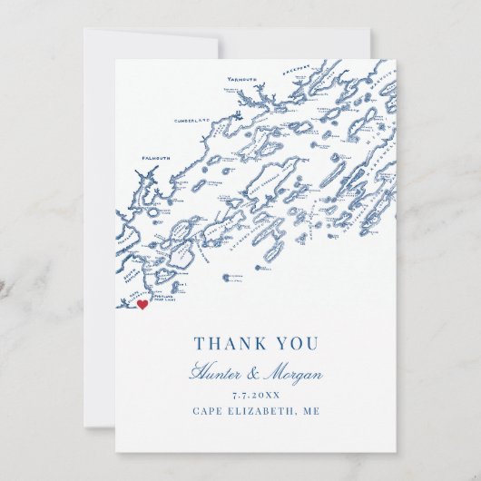 ケープエリザベス結婚メインズフラットサンキューカード サンキューカード (正面)