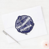 ケープカナベラルフロリダいかりスワールステッカー ラウンドシール (封筒)