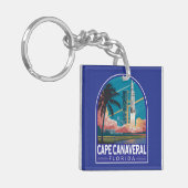 ケープカナベラルフロリダイラストレーショントラベルアート キーホルダー (正面左)
