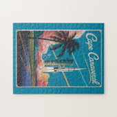 ケープカナベラルフロリダイラストレーショントラベルアート ジグソーパズル (横)