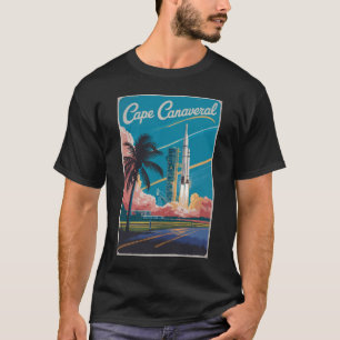 ケープカナベラルフロリダイラストレーショントラベルアート Tシャツ