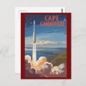 ケープカナベラルフロリダパインターリートラベルアートレトロ ポストカード (正面/裏面)