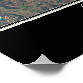 ケープカナベラルフロリダ宇宙衛星地図 ポスター (角)