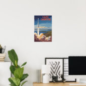 ケープカナベラル フロリダ 絵画的 旅行 アート レトロ ポスター (ホームオフィス)