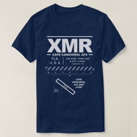 ケープカナベラルAFSエアフォースステーションXMR Tシャツ (デザイン正面)
