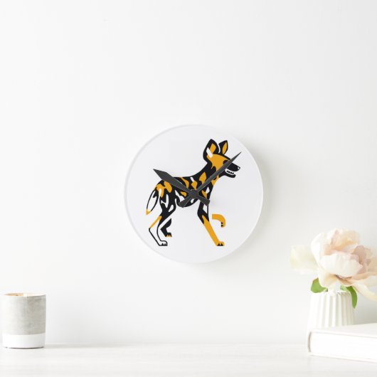 ケープクール狩り犬 – アフリカの野生犬 – ラウンド壁時計 (ホーム)