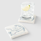 ケープコッドでの目的地ウェディングギフト ストーンコースター (横)