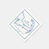 ケープコッドのエレガント地パーソナライズされた図のナプキン スタンダードカクテルナプキン (角)