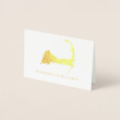 ケープコッドのホイル地図 | ウェディング 箔カード (正面)