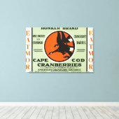 ケープコッドのホーンカーアイアトモールクランベリーのブランドラベル キャンバスプリント (インサイチュ (ウッドフロア))