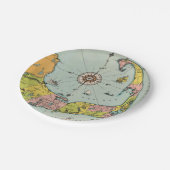 ケープコッドのヴィンテージの地図 ペーパープレート (アングル)