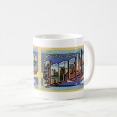 ケープコッドのヴィンテージの郵便はがきのマグからの挨拶 コーヒーマグカップ (正面右)